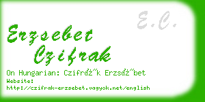 erzsebet czifrak business card